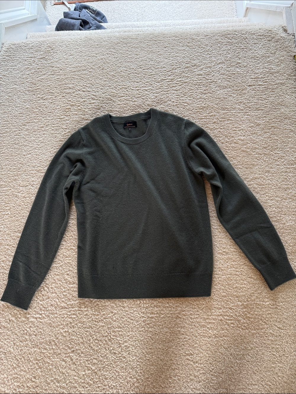 Quince Women's Crewneck Sweater in Dark Green cashmere